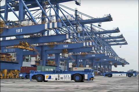 Qingdao has opened China’s first, fully automated terminal. Photo: New China